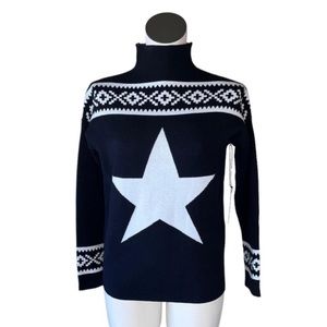 💗 HOST PICK 💗 Soft and cozy Tahari NWOT star black Aztec sweater sz 1X